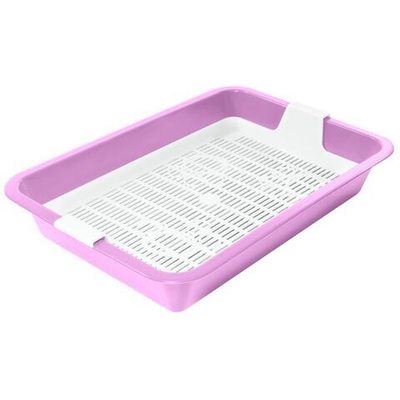 Туалет для кошек c сеткой мини "Барсик", сиреневый, 325*235*60мм, Gamma