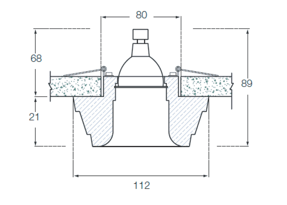 Светильник встраиваемый гипсовый  под сменную лампу
