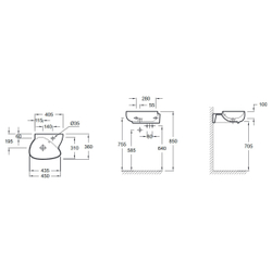 Рукомойник Jacob Delafon Nouvelle Vague 45x36 EGK112-00 схема