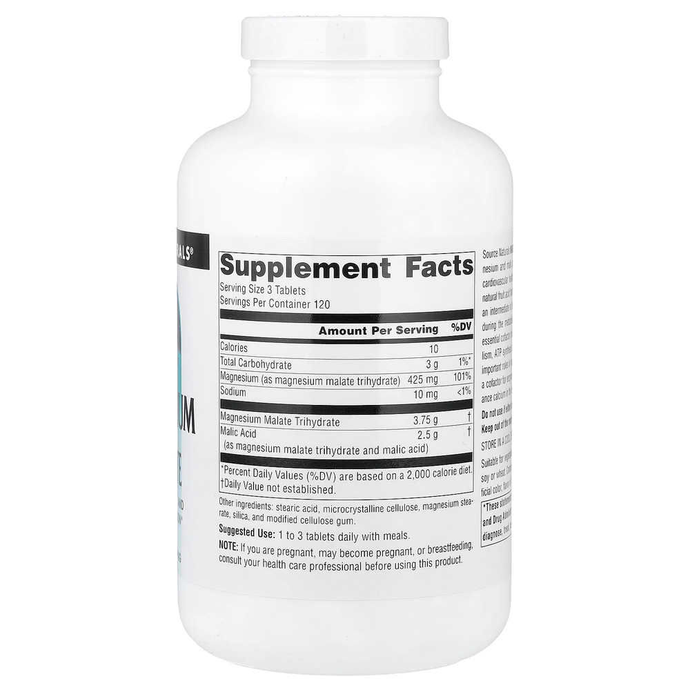 Source Naturals, малат магния, 360 таблеток (1250 мг в 1 таблетке)