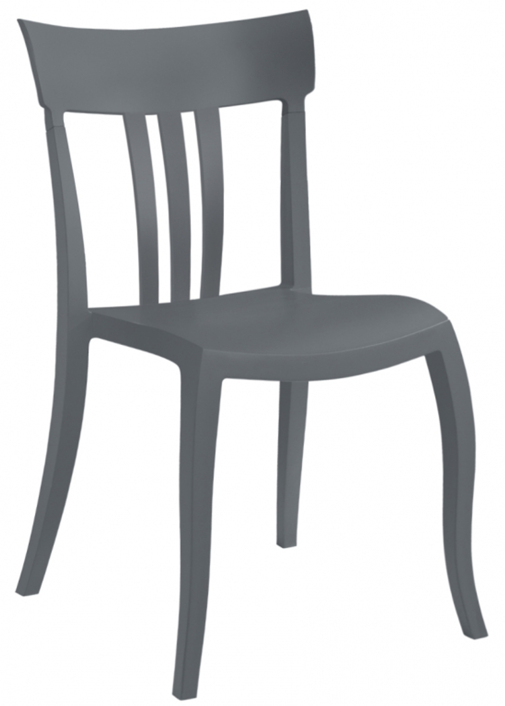 Стул пластиковый Papatya Trio-S, антрацит