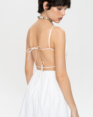 Хлопковое платье миди с открытой спиной