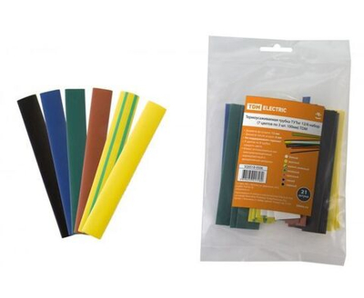 Термоусаживаемая трубка ТУТнг 12/6 набор (7 цветов по 3 шт. 100мм) TDM SQ0518-0506