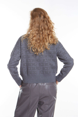 КАРДИГАН ИЗ СМЕСОВОЙ ШЕРСТИ С ЛОГОТИПОМ