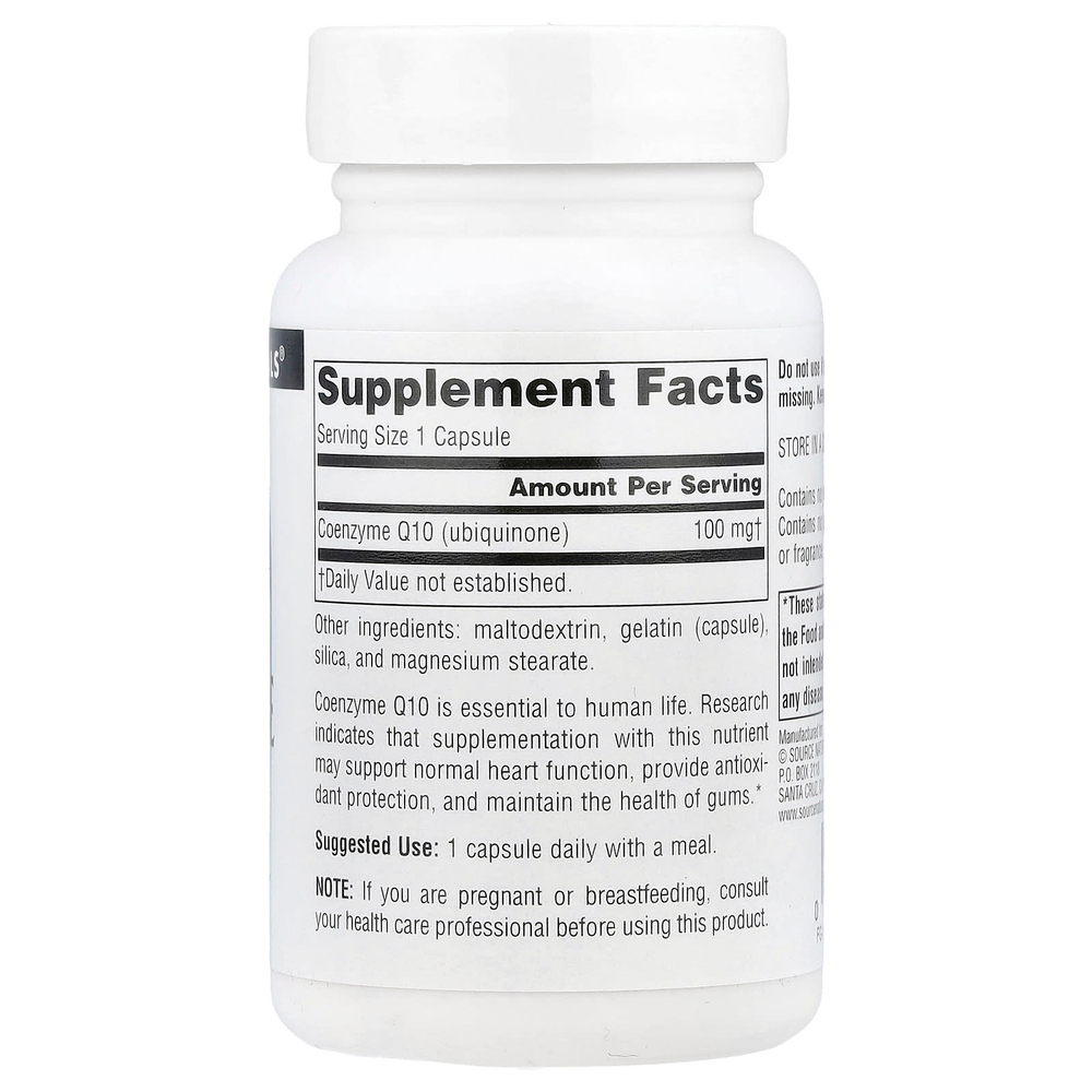Source Naturals, коэнзим Q10, 100 мг, 60 капсул