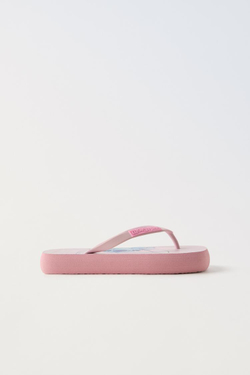 ZARA ШЛЕПАНЦЫ LILO & STITCH © DISNEY С ПЕРЕМЫЧКОЙ МЕЖДУ ПАЛЬЦАМИ, РОЗОВЫЙ