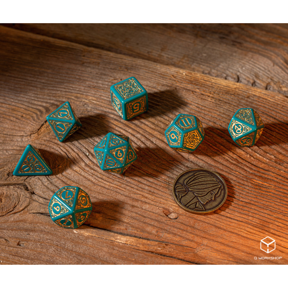 Набор кубиков для настольных ролевых игр (Dungeons and Dragons, DnD, D&D, Pathfinder) - Witcher Dice Set. Triss. The Beautiful Healer