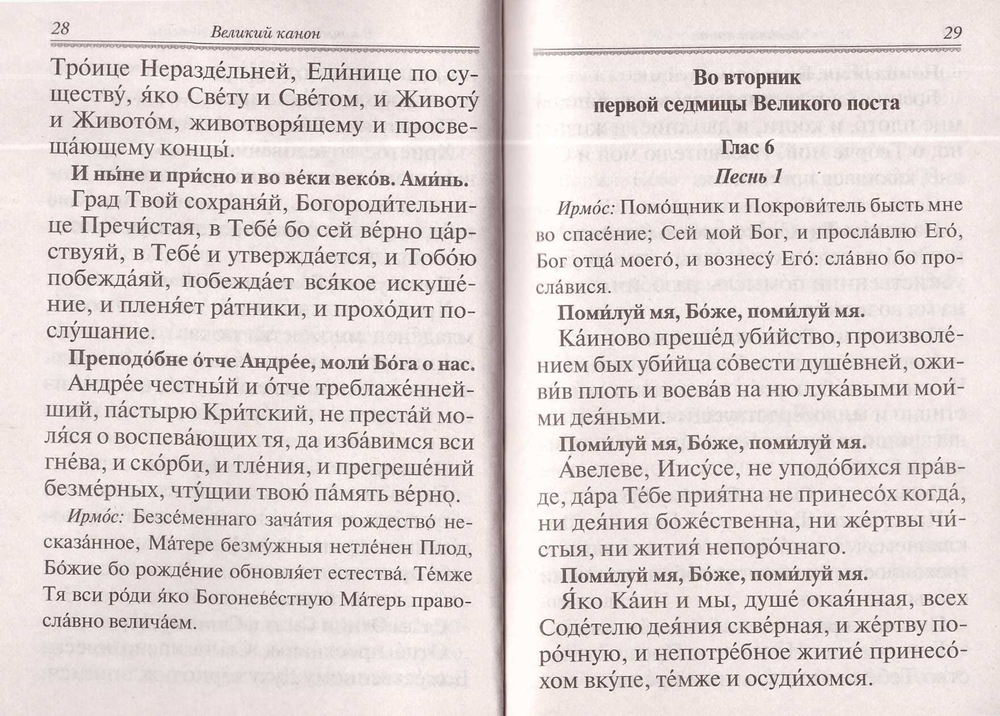 Избранные службы Великого поста. Великий покаянный канон. Мариино стояние. Слубжа 12-ти Евангелий