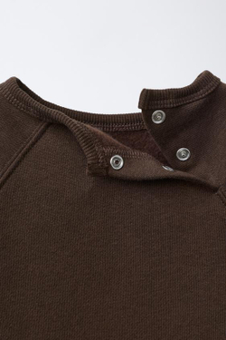 ZARA КОМПЛЕКТ ИЗ ТОЛСТОВКИ И БРЮК-ДЖОГГЕРОВ С ВЫШИВКОЙ В ВИДЕ МЕДВЕДЯ, ТЕМНО-КОРИЧНЕВЫЙ