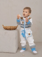 Вязаный комбинезон для новорожденных и малышей на молнии