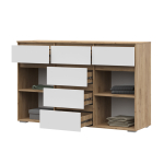 Хелен КМ 05 Комод 6 ящиков и 2 створки Крафт золотой / Белый