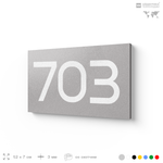 Номер на дверь 703, табличка на дверь для офиса, квартиры, кабинета, аудитории, склада, серая 120х70 мм, Айдентика Технолоджи