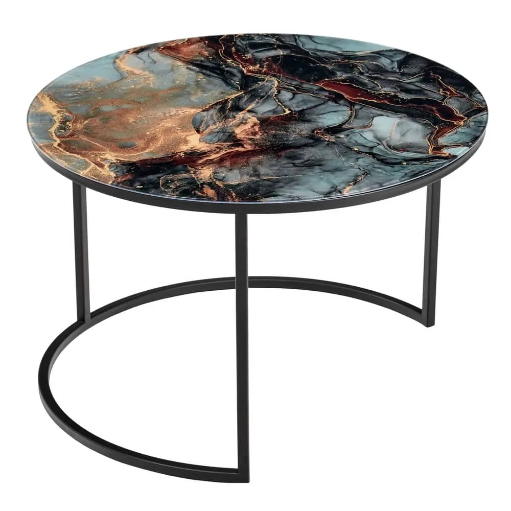 Набор кофейных столиков Bradex Home ов Tango космический с чёрными ножками, 2шт