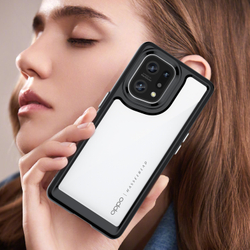 Усиленный защитный чехол с черными рамками для смартфона OPPO Find X5 Pro, увеличенные защитные свойства