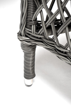 "Дольче" обеденная группа из искусственного ротанга, цвет графит