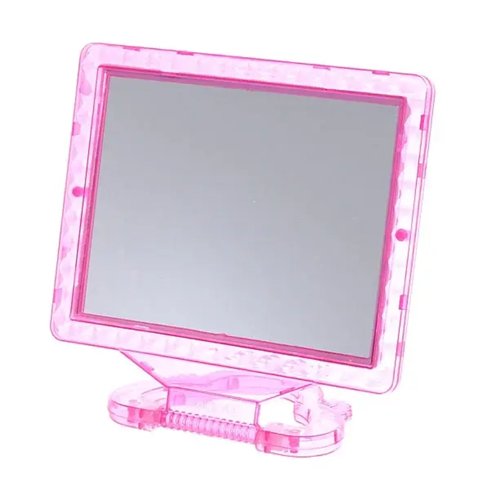 Зеркало настольное в пластиковой оправе «Классика - Ромбы» прямоугольник, подвесное 17*13,5см