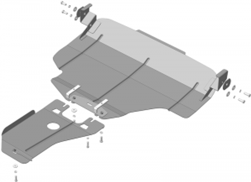 Защита картера Двигателя, КПП. 2 мм, Сталь. для Subaru Forester 2008-2013 MOTODOR.02227