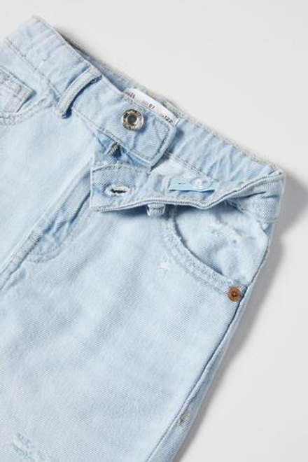ZARA ДЖИНСЫ MOM FIT, ГОЛУБОЙ
