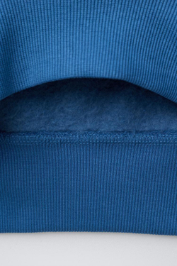 ZARA БАЗОВАЯ ТОЛСТОВКА С НАДПИСЬЮ, СИНИЙ