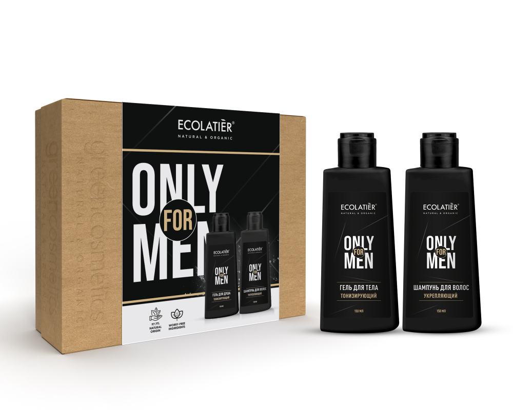 Ecolatier Men Набор подарочный Only For Men, (гель для душа + шампунь), 300 мл