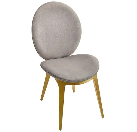 Стул Cava серо-бежевый с золотыми ножками