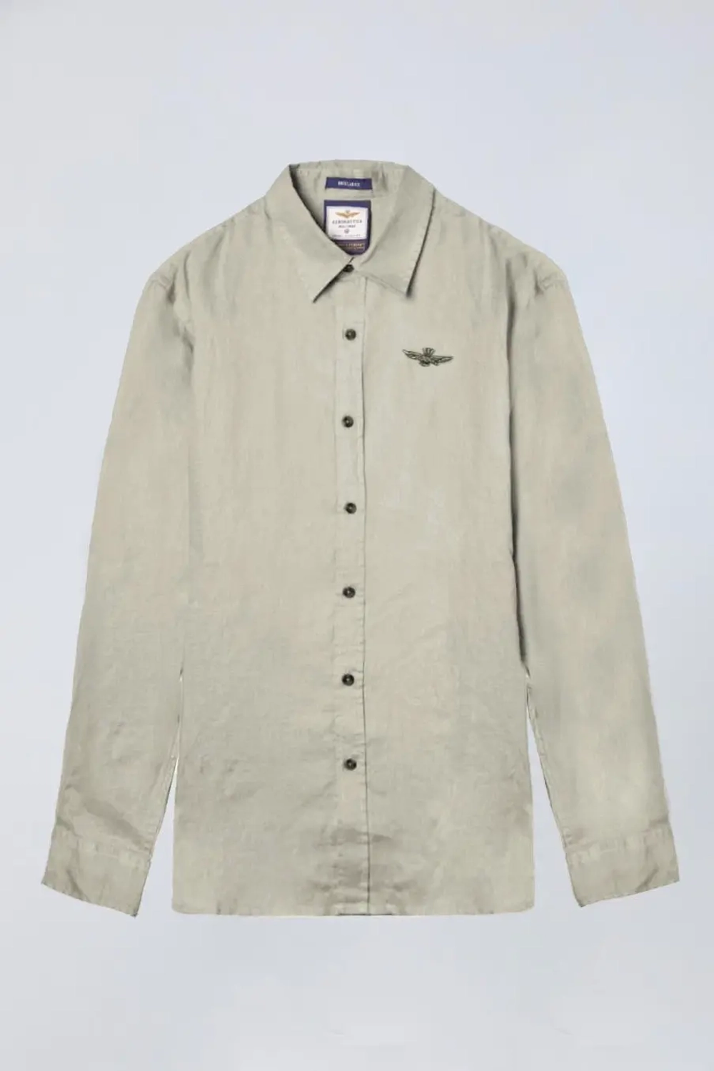 Рубашка муж. AERONAUTICA 1239 шалфей лён