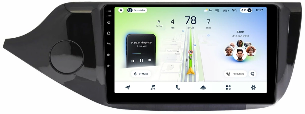 Магнитола для KIA Ceed 2 JD 2012-2018 (рамка глянцевая) - Teyes CC4L монитор 9" IPS на Android 14, Snapdragon 662, CarPlay, 4G SIM-слот