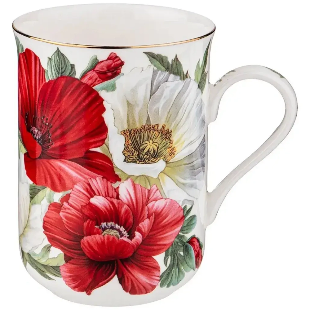 Кружка фарфоровая 350мл «Маки»