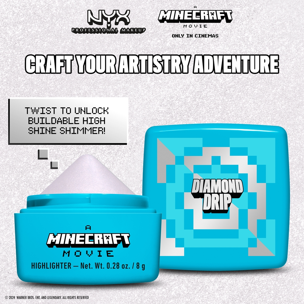NYX Professional Makeup A Minecraft Movie - Розсветлитель оттенок Diamond Drip, 8 g