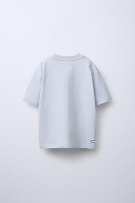 ZARA ФУТБОЛКА С НАДПИСЯМИ, ГОЛУБОЙ
