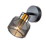 Настенный светильник 1x40Вт E14, металл, черный/золото