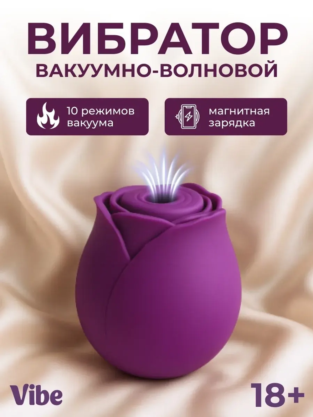 Вибратор вакуумный для клитора роза