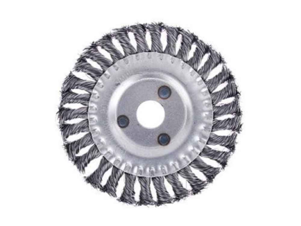 Щетка металл. ЕРМАК для УШМ 150мм/22мм крученая дисковая (30шт/кор)