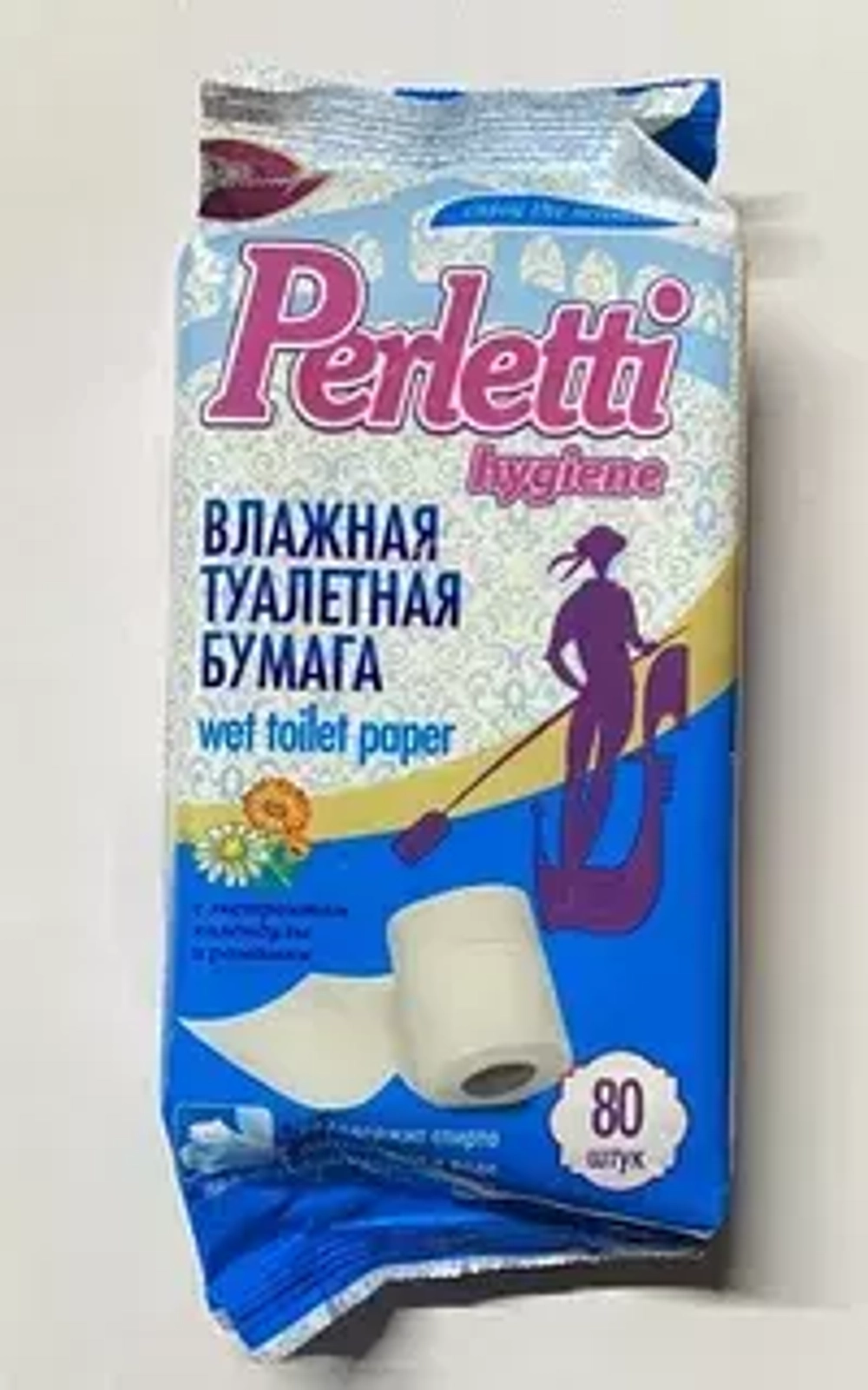 PERLETTI Влажная Туалетная Бумага 80шт (растворяется в воде)  *20