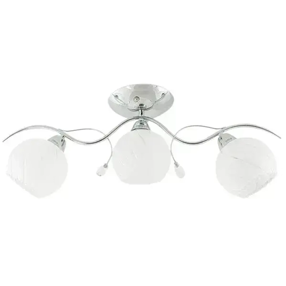 Классическая потолочная люстра MyLight 8328/3 180W, серебристая, для всех видов потолков, потолочный светильник E27