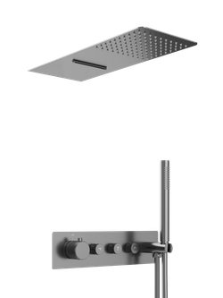 Душевой комплект STWORKI STUDIO S51210GB + S512691GB С ВНУТРЕННЕЙ ЧАСТЬЮ, вороненая сталь
