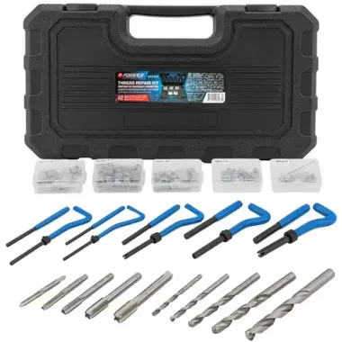 Набор приспособлений и футорок для восстановления резьбы М5х0,8 М6х1,0 М8х1,25 М10х1,5 М12х1,75 (131пр.) Forsage F-9131U1