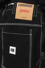 Джинсы Codered Real Baggy Черный/Белые нитки