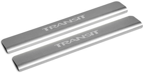 Накладки на пороги Rival для Ford Transit VII 2014-н.в., нерж. сталь, с надписью, 2 шт., NP.1811.3