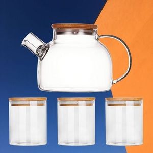 Набор посуды: банки для хранения чая и стеклянный чайник по акции | Easy-cup.ru