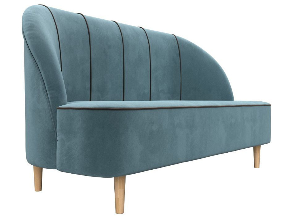 Кушетка Фелини, Бирюзовый\Коричневый, Велюр, 109854