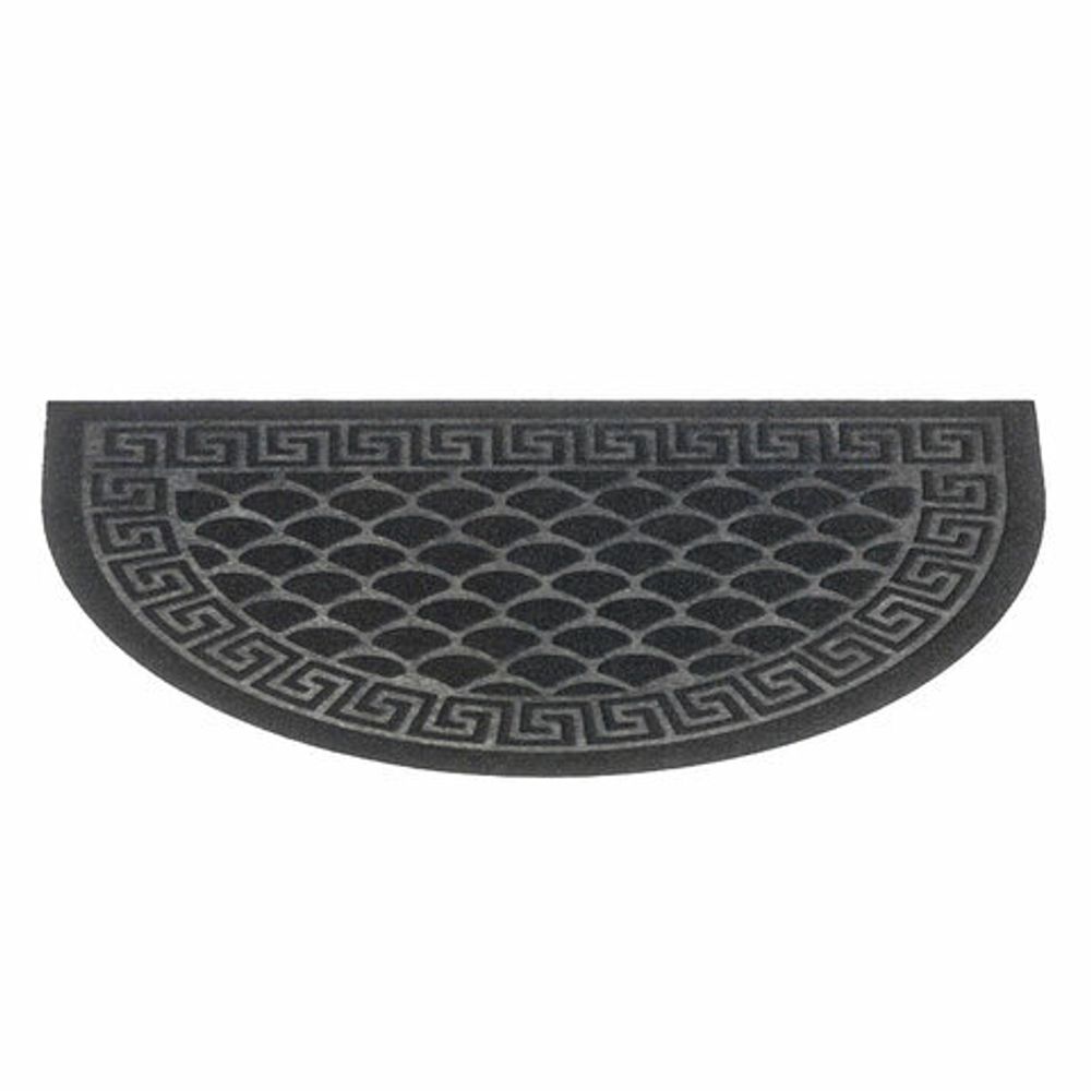 Коврик придверный 60х90 см, серый, грязезащитный, 430 г/м2, рисунок чешуйки, ЛЮБАША, 701052