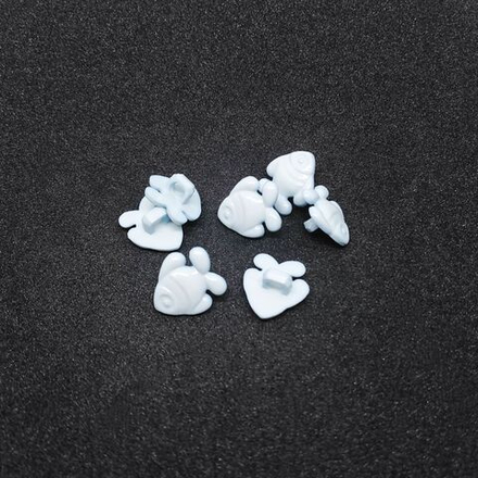 Т173 декор пришив.элемент, 15 мм, цв.голубой, рыбка