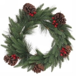 Венок хвойный новогодний «Сказочный этюд» 50 см, леска+резина, шишки, ягоды