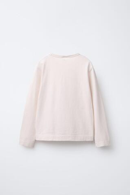 ZARA Х BENSIMON® ФУТБОЛКА С ДЛИННЫМИ РУКАМИ, БЛЕДНО-РОЗОВЫЙ