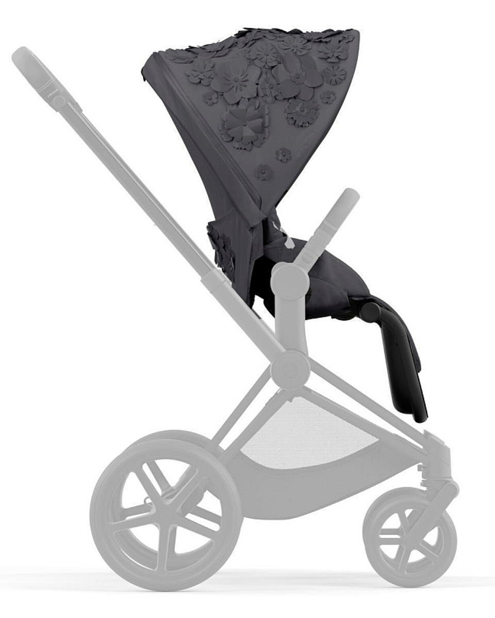 Коляска 2 в 1 Cybex Priam IV Rosegold Dream Grey (Simply Flowers Grey)