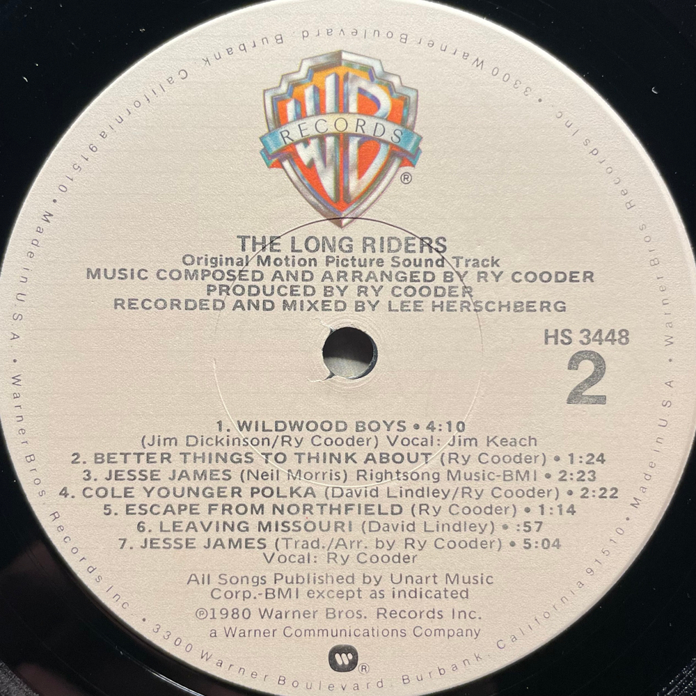 Ry Cooder ‎– The Long Riders - Original Sound Track (США 1980г.)
