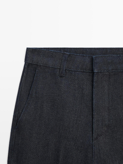 Massimo Dutti Джинсы клеш со средней посадкой, темно-синий