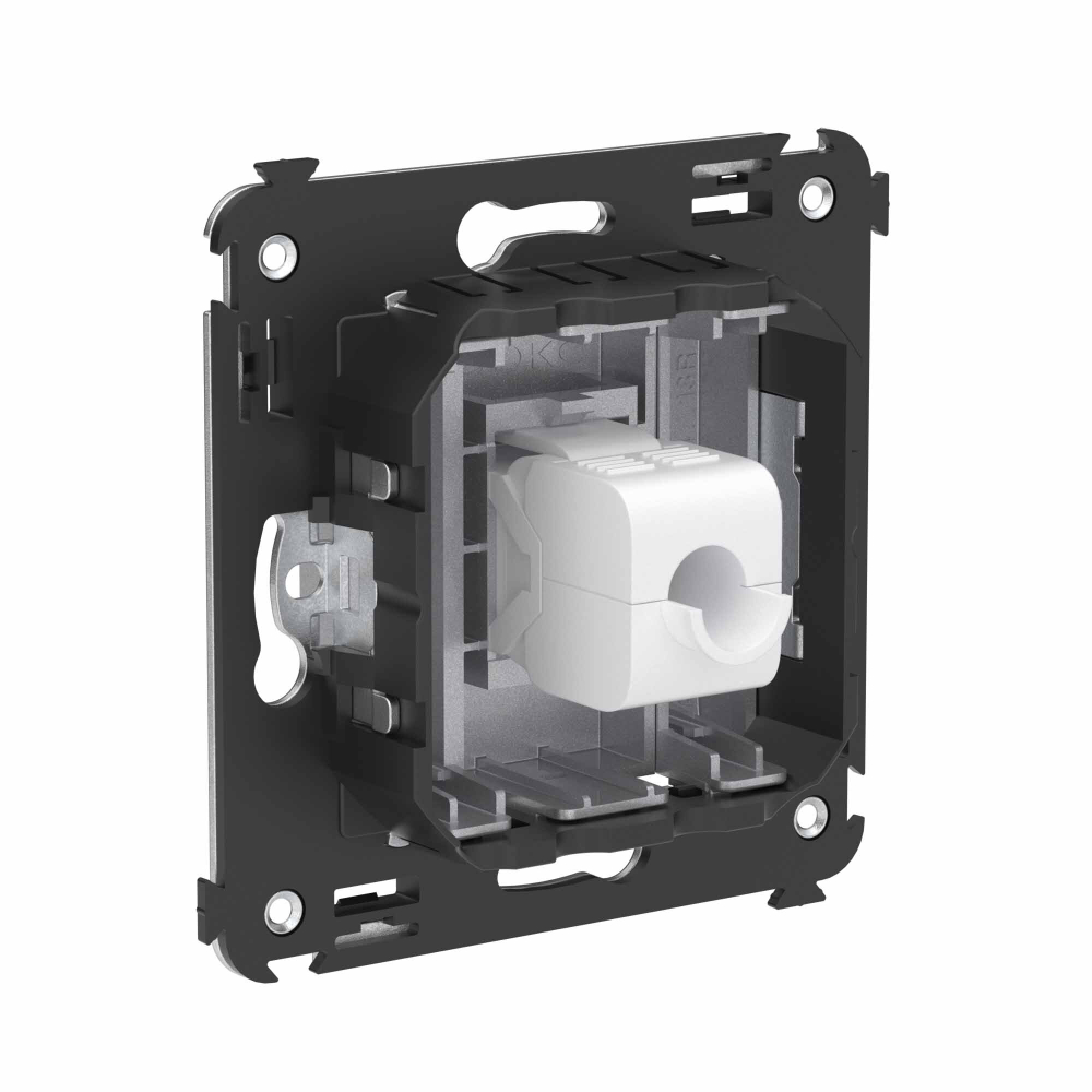 Компьютерная розетка RJ-45 без шторки в стену, кат.6 одинарная, "Avanti", "Закаленная сталь"