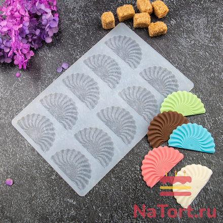 Силиконовый мат для отливки шоколада «Веер»
